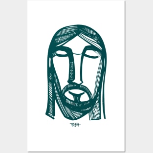 Jesus Christ Face illustration Posters and Art